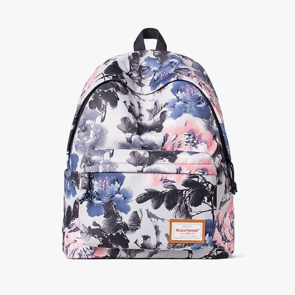 Flower Printing Waterproof Canvas Women Backpack