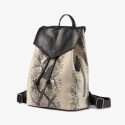 Serpentine Print Leather Backpack