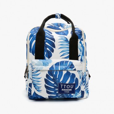 Blue Leaves Printing School Backpacks